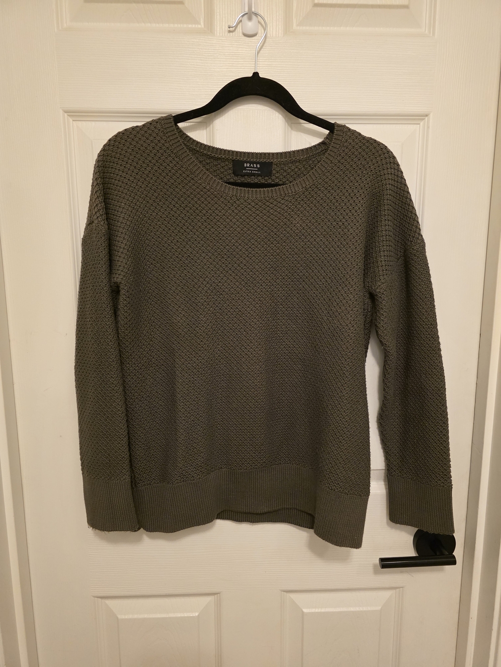 Brass Olive Green Knit Sweater for Women